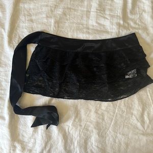 Vintage Fredricks of Hollywood Black Lace Mini Tie Skirt